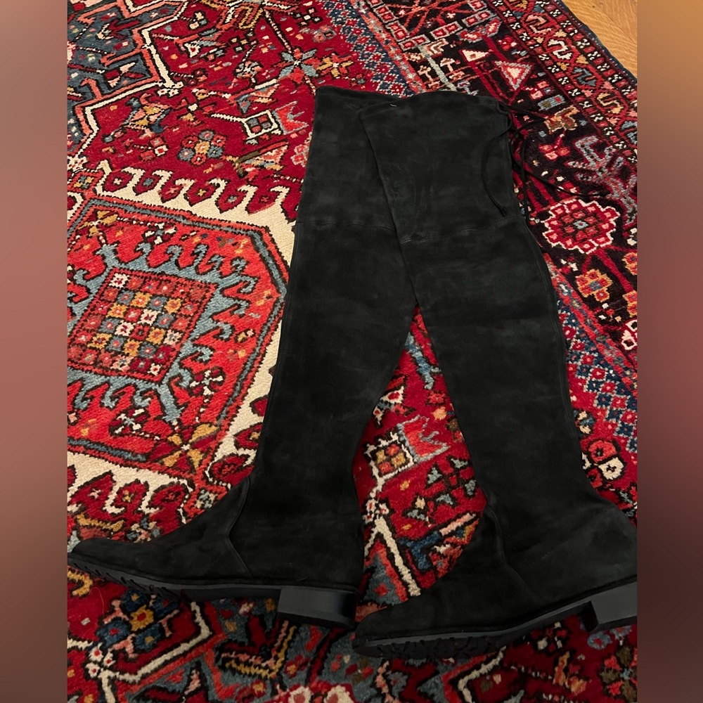 Stuart Weitzman black suede over the knee boot-9.5